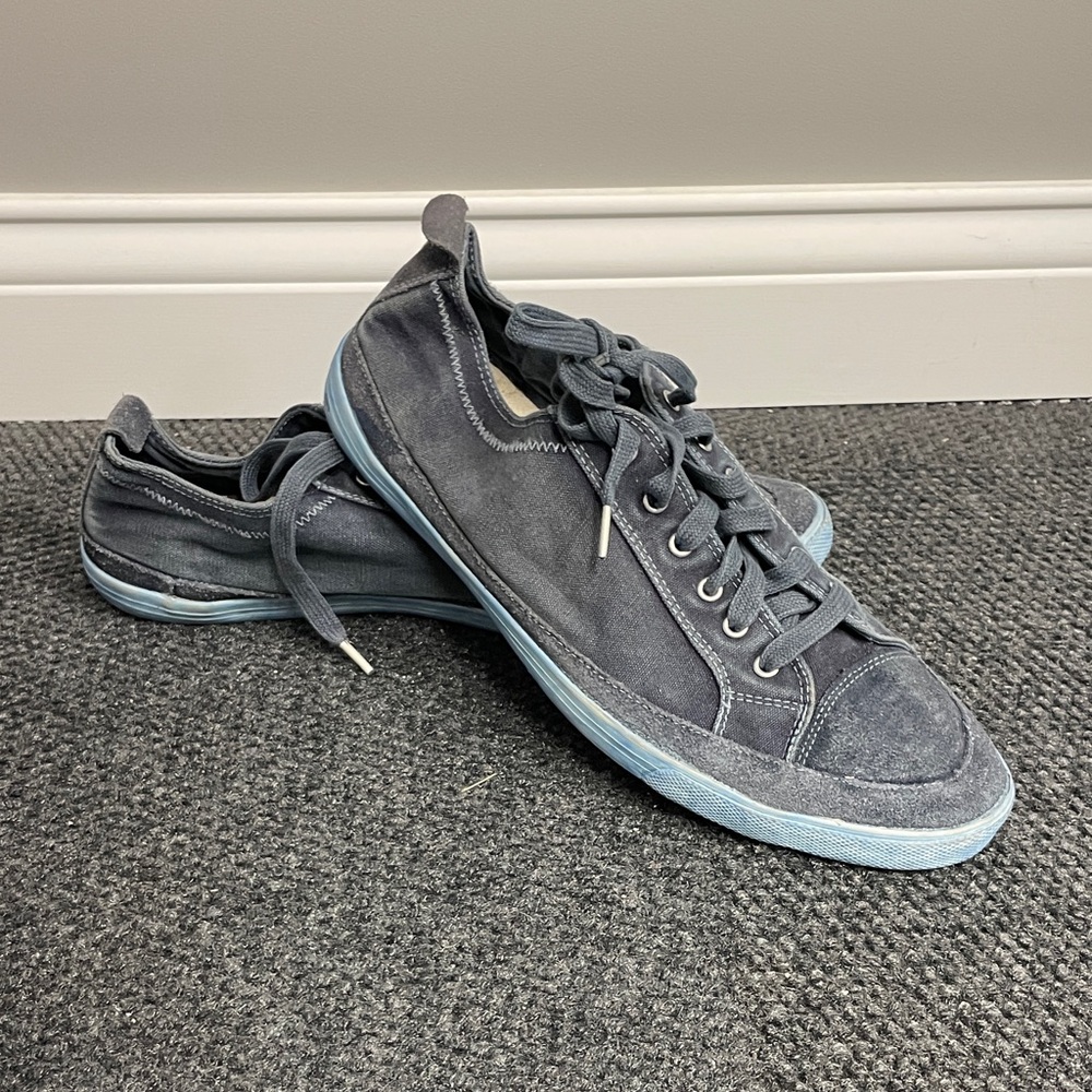 Bed Stu Mens Redondo lace up fashion sneaker shoe blue canvas size 13 casual